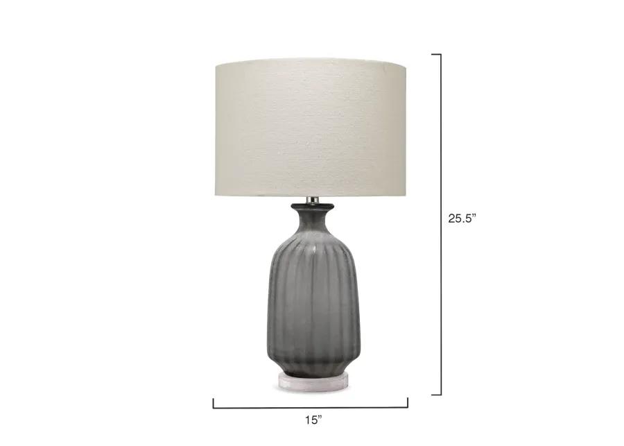 Grey Frosted Glass Table Lamp