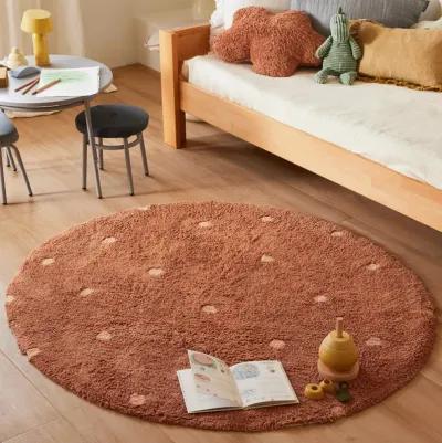 Washable rug Round Dot  Rose