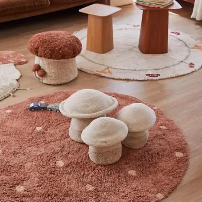 Washable rug Round Dot  Rose