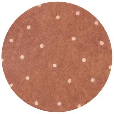 Washable rug Round Dot  Rose