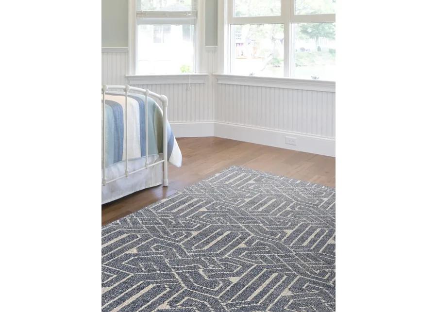 Parker I6051 5' x 8' Blue/Ivory Rug