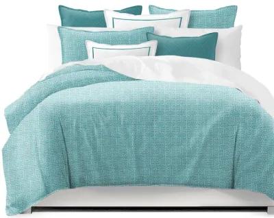 6ix Tailors Fine Linens Bishop Turquoise Duvet Cover Set