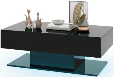 Modern LED Coffee Table with 20 Color LED Lights and 2 Storage Drawers