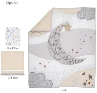 Lambs & Ivy Goodnight Moon 3-Piece Celestial Nursery Baby Crib Bedding Set