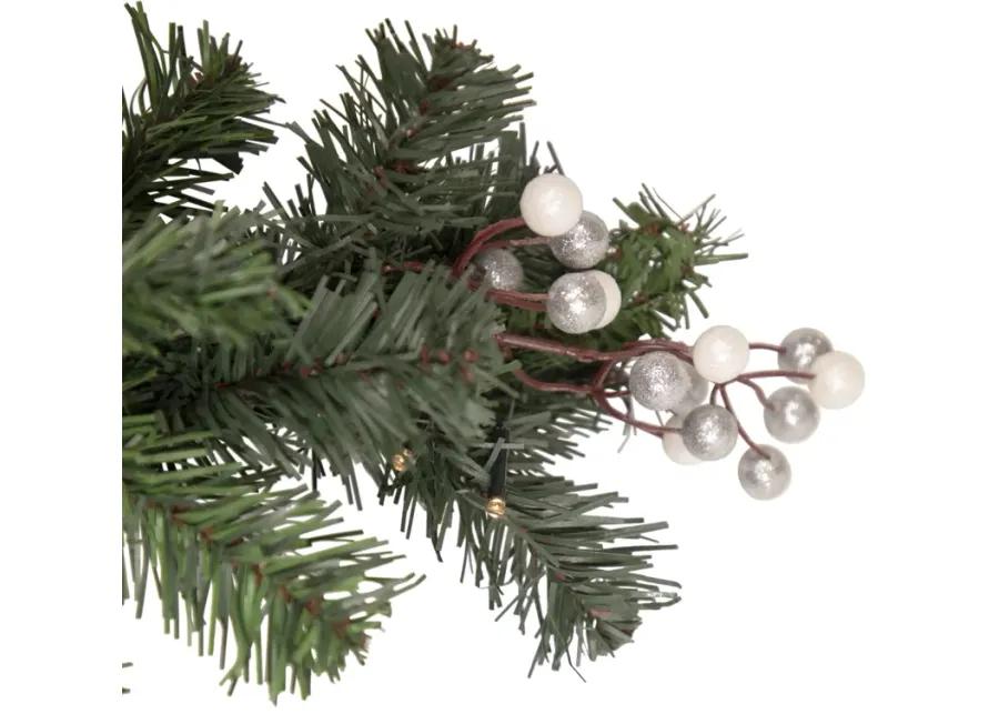 6' x 10" Pre-Lit Decorated Green Pine Artificial Christmas Garland  Warm White LED Lights