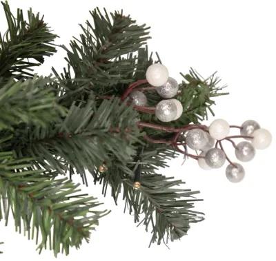 6' x 10" Pre-Lit Decorated Green Pine Artificial Christmas Garland  Warm White LED Lights