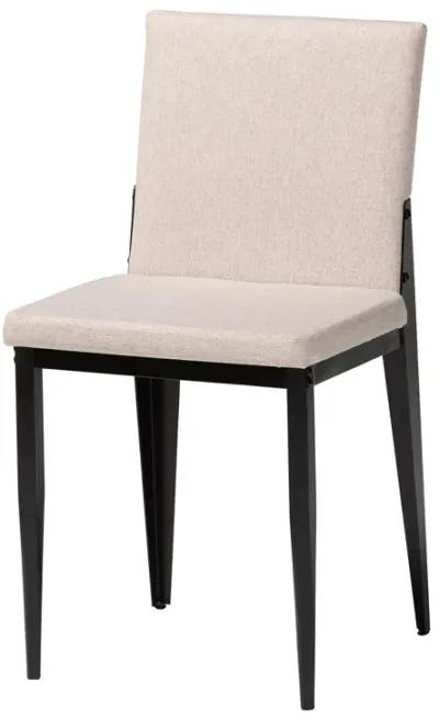 Baxton Studio Bishop Industrial Grey Fabric and Metal 4-Piece Dining Chair Set