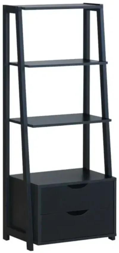 Hivvago 4-Tier Ladder Bookshelf Storage Display with Drawers