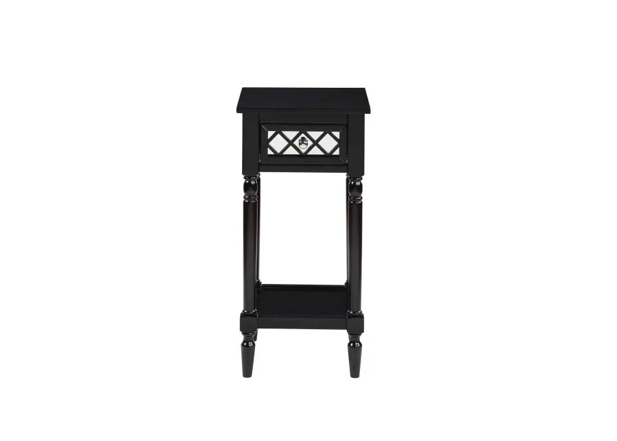 Convenience Concepts French Country Khloe Deluxe 1 Drawer Accent Table with Shelf, Black