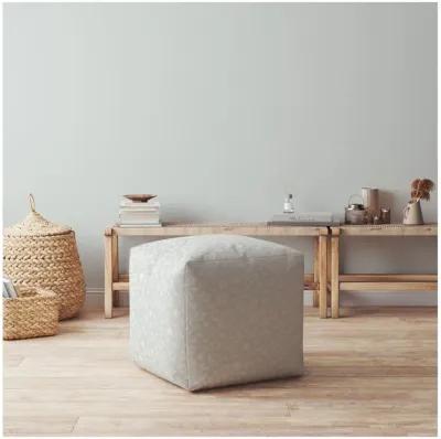 Homezia 17" Grey Abstract Pouf Ottoman