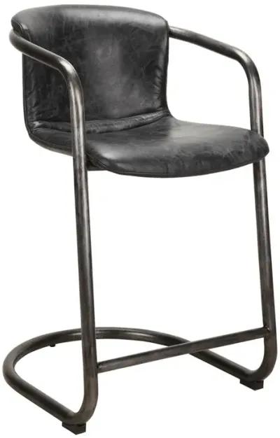 Belen Kox Rustic Black Leather Counter Stool - Freeman Collection (Set of 2), Belen Kox