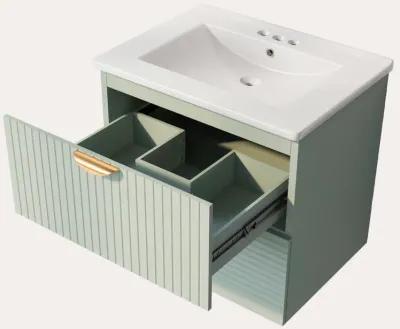 Merax Wall-Mounted Bathroom Vanity with 2 Drawers