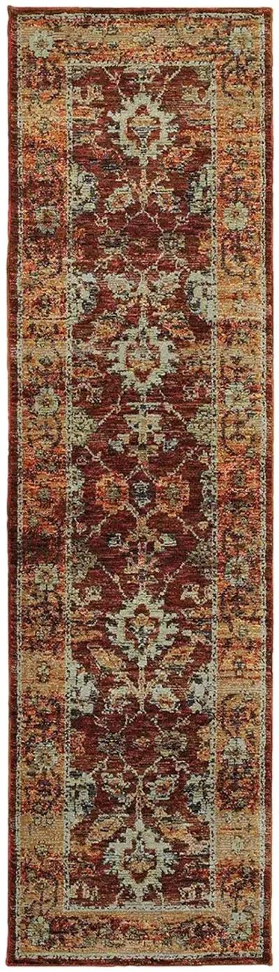 Andorra 2'6" x 12' Red Rug