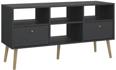 Tvilum Bodo TV Stand with 2 Drawer and 4 Shelves, Matte Grey