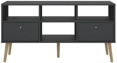 Tvilum Bodo TV Stand with 2 Drawer and 4 Shelves, Matte Grey