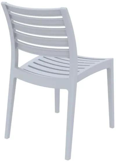 33" Silver Stackable Outdoor Patio Dining Chair