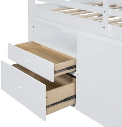 Merax Loft Bed with 4 Drawers