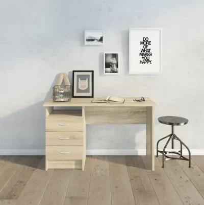 Tvilum Whitman Desk with 3 Drawers, Oak Structure