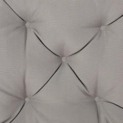 Caba Chair Cushion Pad, Tufted 16 Inch, Water Resistant, Gray Polyester - Benzara