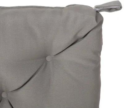 Caba Chair Cushion Pad, Tufted 16 Inch, Water Resistant, Gray Polyester - Benzara