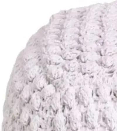 Homezia 18" White Cube Pouf Ottoman