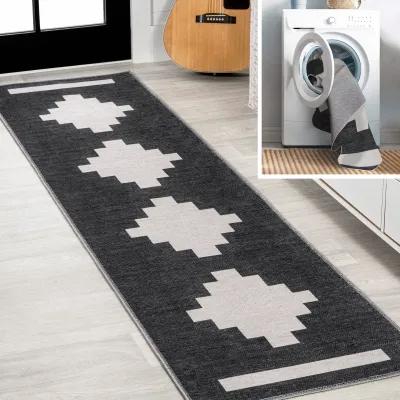 Adriel Geometric Tribal Medallion Machine Washable Area Rug