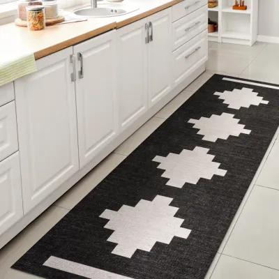 Adriel Geometric Tribal Medallion Machine Washable Area Rug