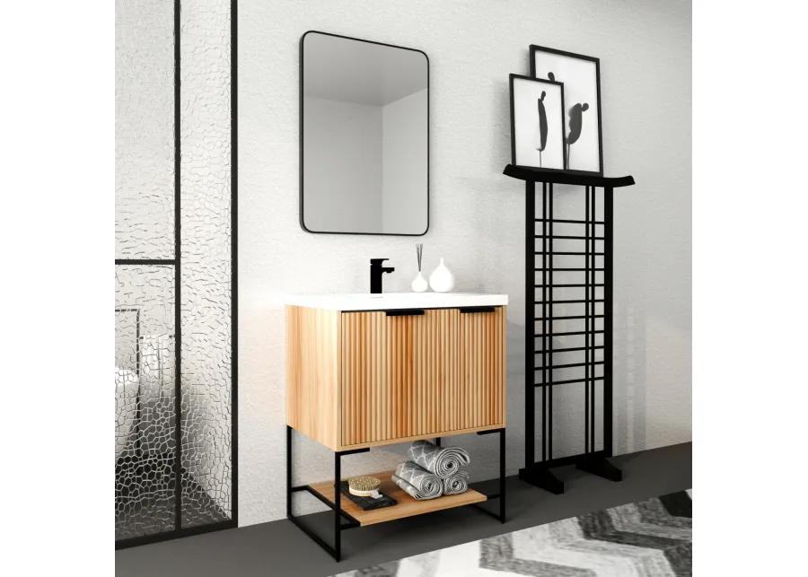 30 Inch Freestanding Bathroom Vanity With Resin Basin, 30x18