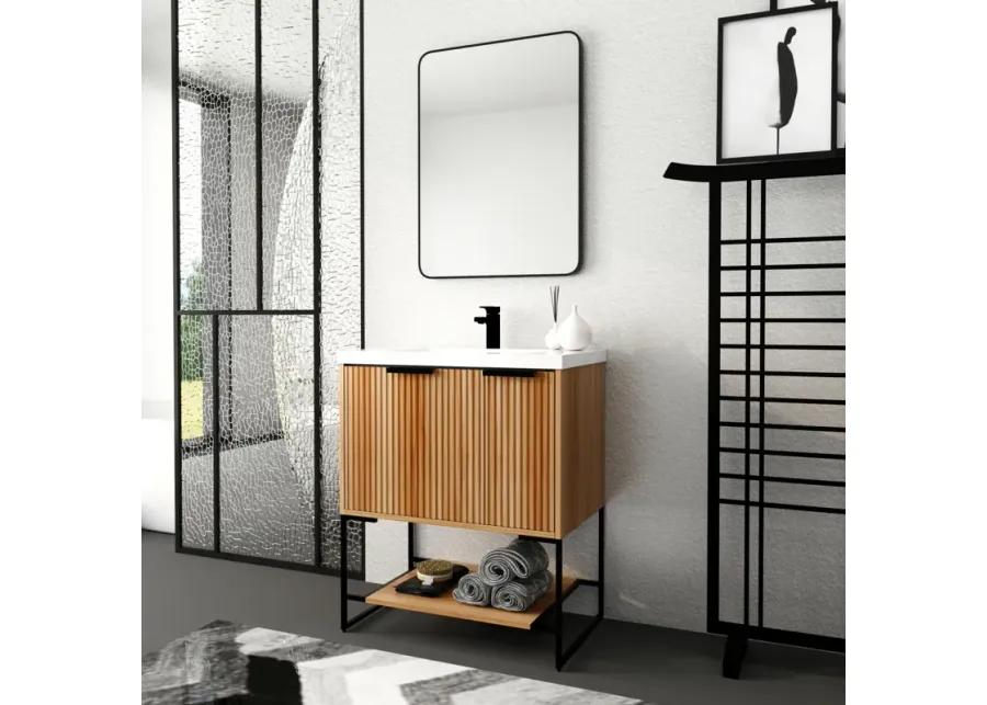 30 Inch Freestanding Bathroom Vanity With Resin Basin, 30x18