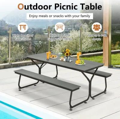 6 Feet Outdoor Picnic Table Bench Set for 6-8 People