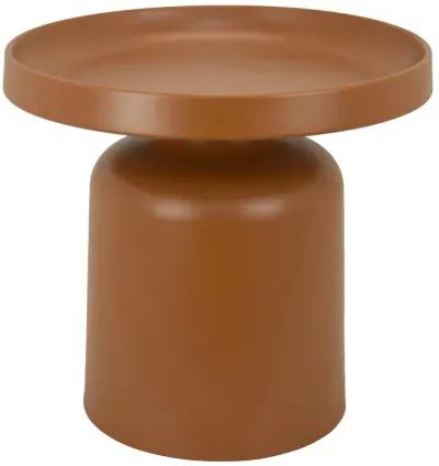 Ricca Plant Stand Table, Brown Metal, Round 19 Inch Top, Pedestal Base - Benzara