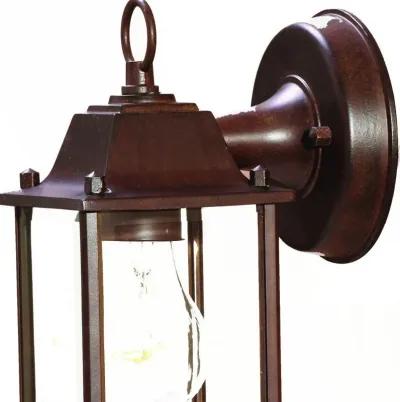 Homezia Dark Brown Hanging Glass Lantern Wall Light