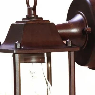 Homezia Dark Brown Hanging Glass Lantern Wall Light