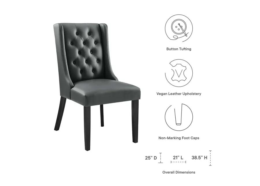 Baronet Button Tufted Vegan Leather Dining Chair