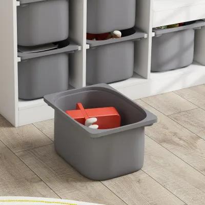 Qaba Kids Toy Storage Organizer w/ 3 Layers & 6 Storage Bins, Gray