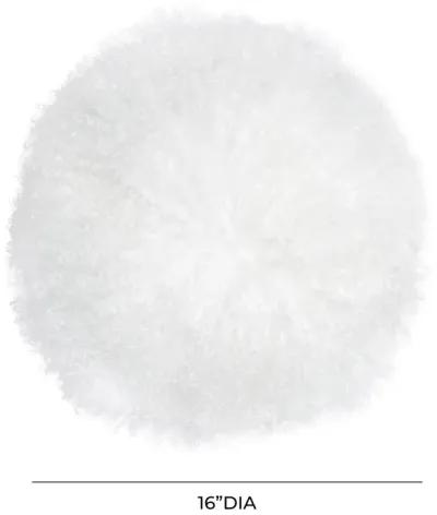 New Zealand White Sheepskin 16 Inch Round Pillow