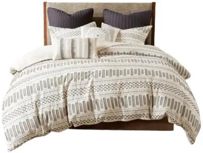 Gracie Mills Donny Geometric Cotton Jacquard Comforter Mini Set - California King