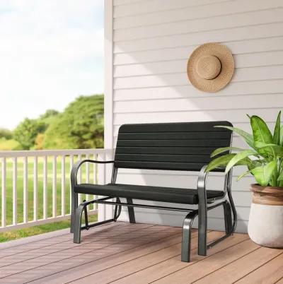 Outdoor Patio Steel Swing Bench Loveseat