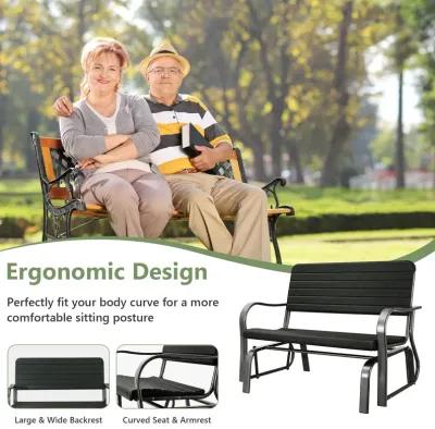 Outdoor Patio Steel Swing Bench Loveseat