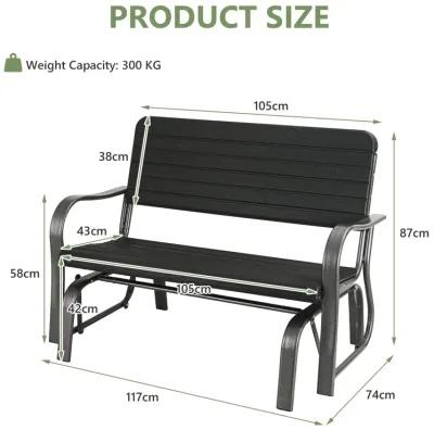 Outdoor Patio Steel Swing Bench Loveseat