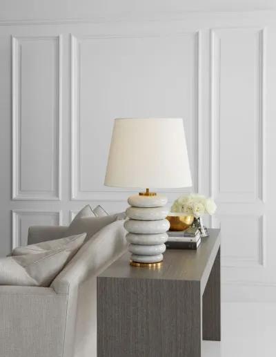 Phoebe Stacked Table Lamp in Antiqued White