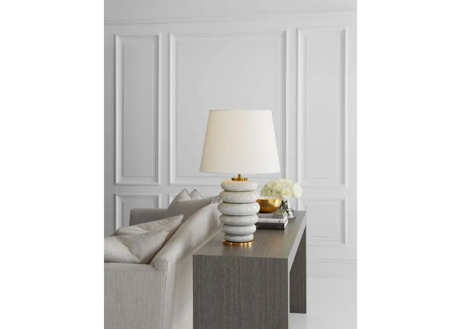 Phoebe Stacked Table Lamp in Antiqued White