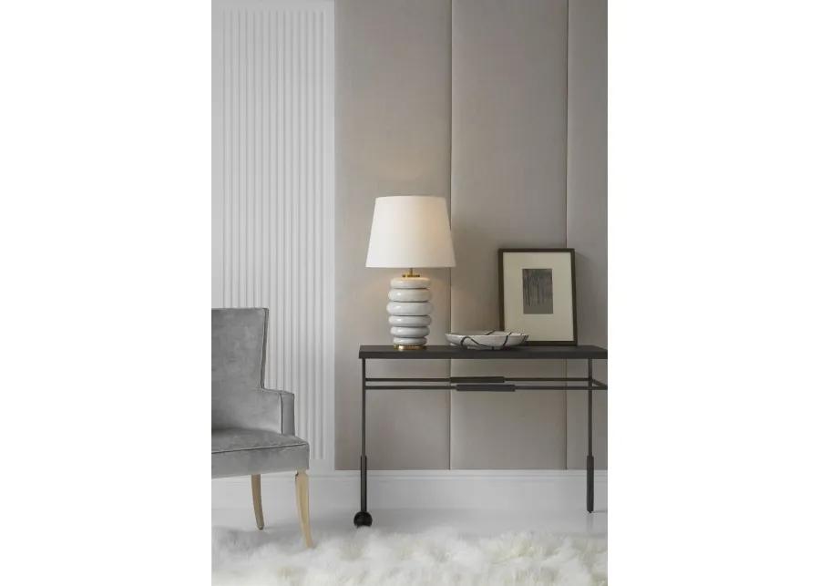 Phoebe Stacked Table Lamp in Antiqued White