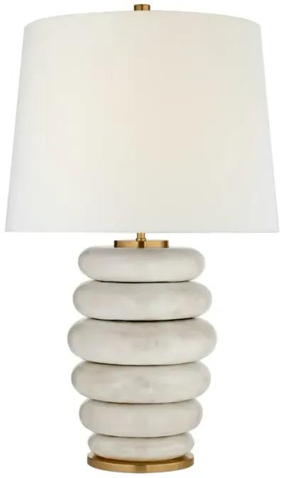 Phoebe Stacked Table Lamp in Antiqued White