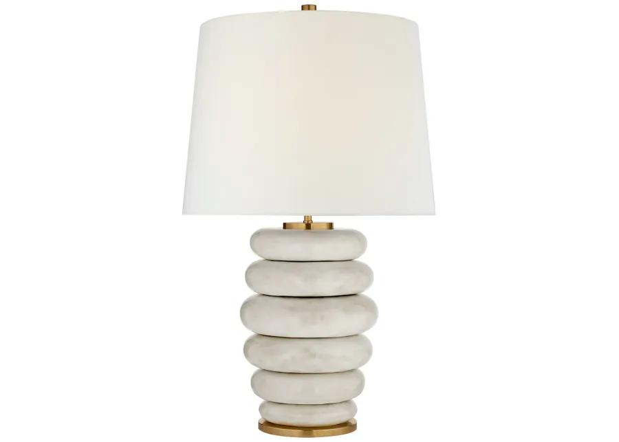 Phoebe Stacked Table Lamp in Antiqued White