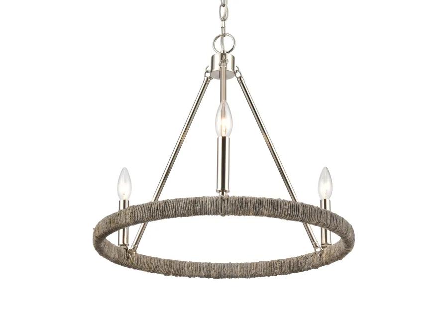 Abaca 20" Wide 3-Lt Chandelier