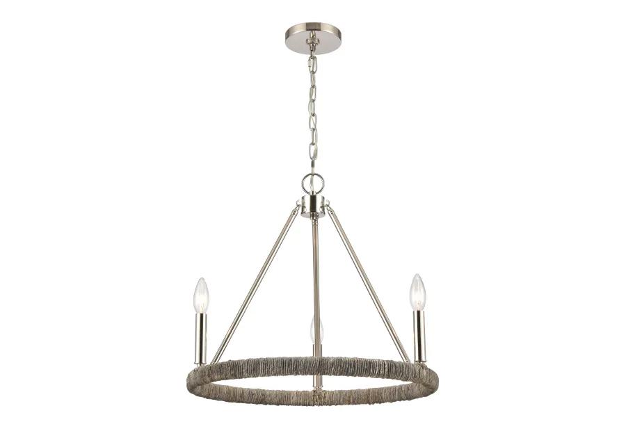 Abaca 20" Wide 3-Lt Chandelier