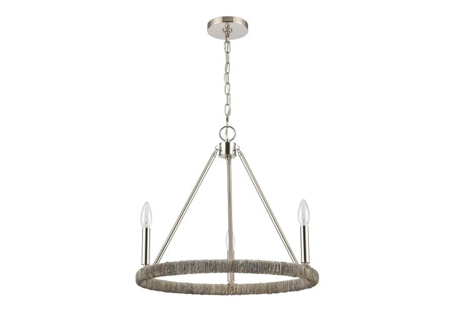 Abaca 20" Wide 3-Lt Chandelier