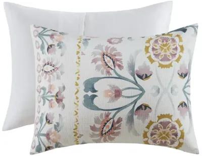 Gracie Mills Swanson Large Medallion Floral 4 Piece Comforter Set with Decorative Pillow