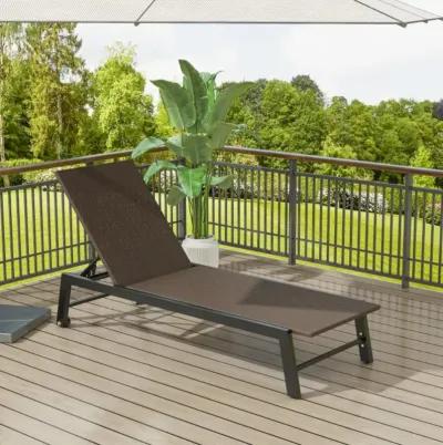 Hivvago PE Wicker Patio Chaise Lounge Chair with Wheels for Poolside Backyard and Deck